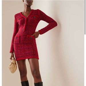 Self Portrait Wool Blend Cardigan Dress